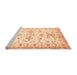 Sideview of Machine Washable Oriental Orange Traditional Area Rugs, wshabs3335org