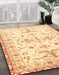 Abstract Sun Yellow Oriental Rug in Family Room, abs3335