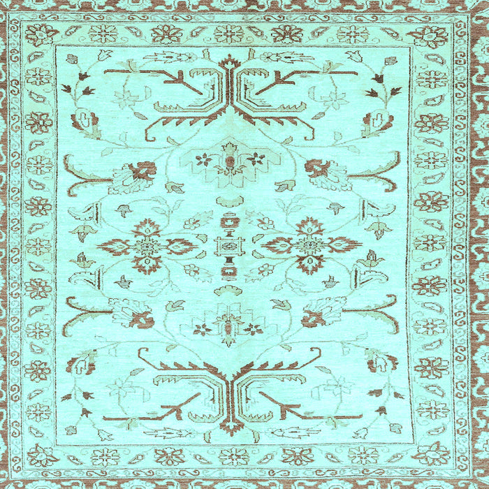 Square Oriental Light Blue Traditional Rug, abs3335lblu