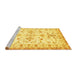 Sideview of Machine Washable Oriental Yellow Traditional Rug, wshabs3335yw