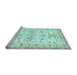 Sideview of Machine Washable Oriental Light Blue Traditional Rug, wshabs3335lblu