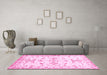 Machine Washable Oriental Pink Traditional Rug in a Living Room, wshabs3335pnk