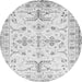 Round Oriental Gray Traditional Rug, abs3335gry