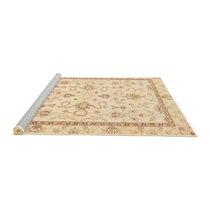 Sideview of Machine Washable Abstract Sun Yellow Rug, wshabs3336