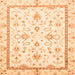 Square Machine Washable Oriental Orange Traditional Area Rugs, wshabs3336org