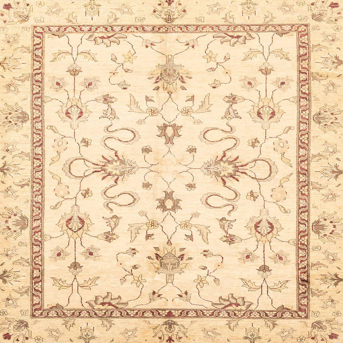 Square Abstract Sun Yellow Oriental Rug, abs3336