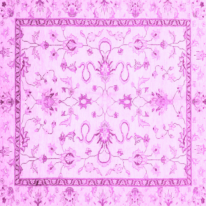 Square Machine Washable Oriental Purple Traditional Area Rugs, wshabs3336pur