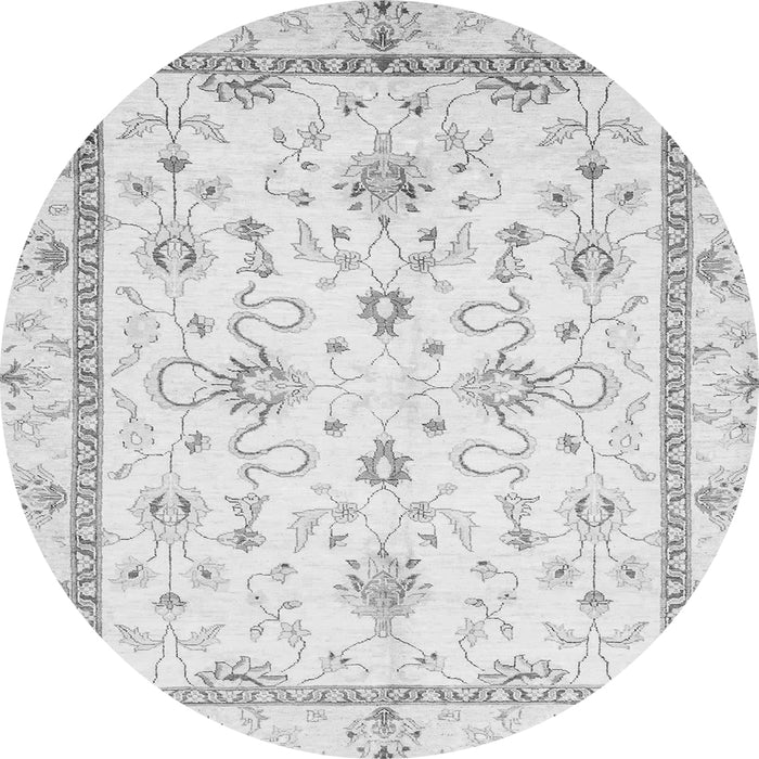 Round Oriental Gray Traditional Rug, abs3336gry