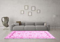 Machine Washable Oriental Pink Traditional Rug, wshabs3336pnk