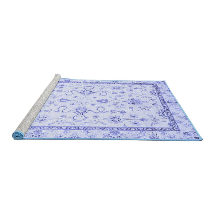 Sideview of Machine Washable Oriental Blue Traditional Rug, wshabs3336blu