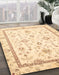 Abstract Sun Yellow Oriental Rug in Family Room, abs3336