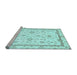 Sideview of Machine Washable Oriental Light Blue Traditional Rug, wshabs3336lblu