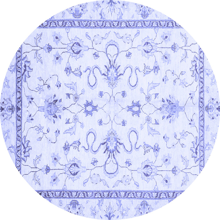 Round Oriental Blue Traditional Rug, abs3336blu