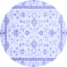 Round Oriental Blue Traditional Rug, abs3336blu