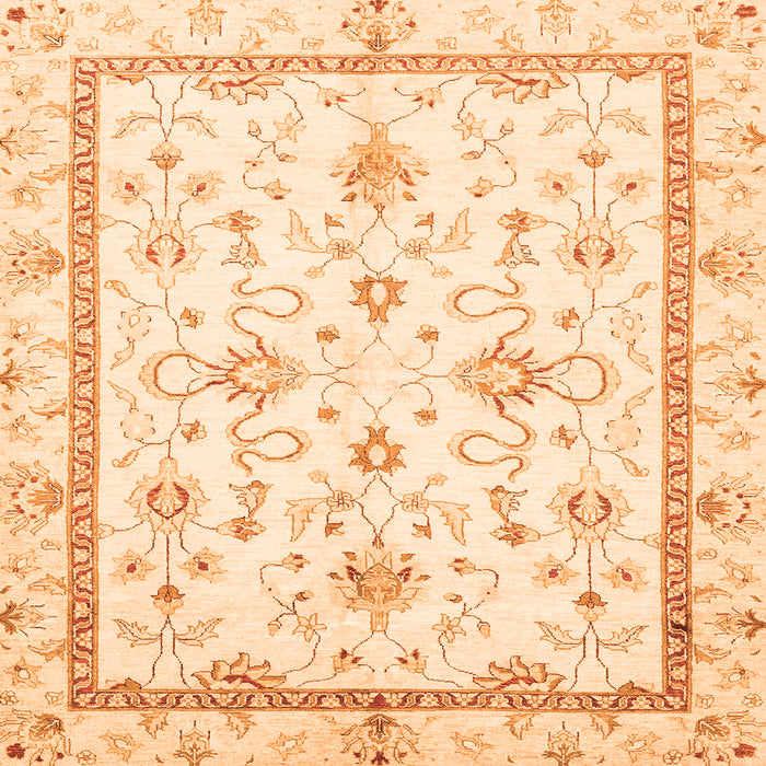 Square Oriental Orange Traditional Rug, abs3336org