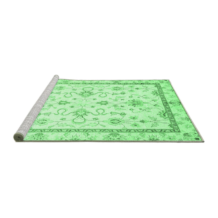 Sideview of Machine Washable Oriental Emerald Green Traditional Area Rugs, wshabs3336emgrn