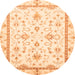 Round Oriental Orange Traditional Rug, abs3336org