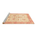 Sideview of Machine Washable Abstract Brown Gold Rug, wshabs3337