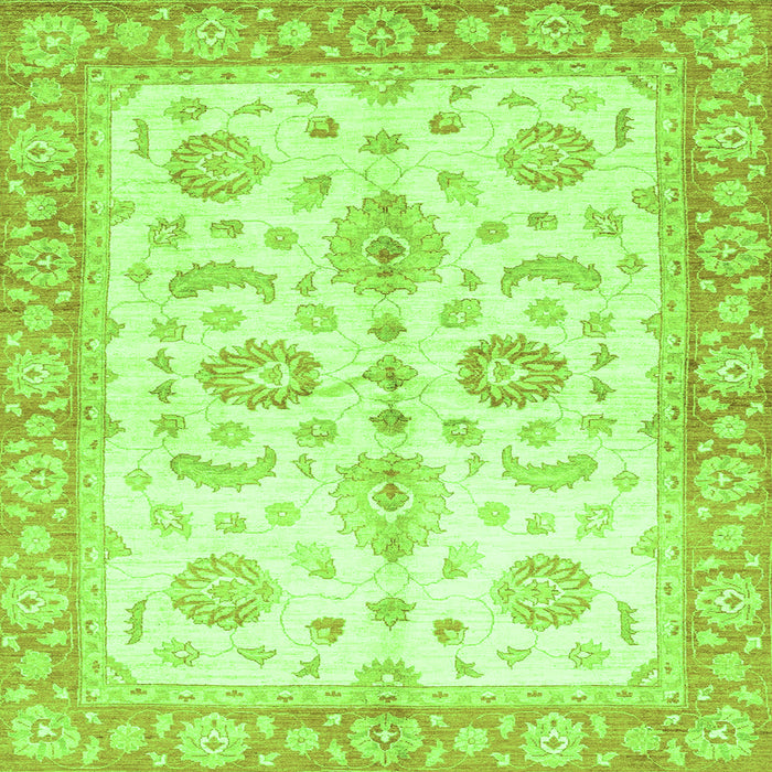 Square Oriental Green Traditional Rug, abs3337grn