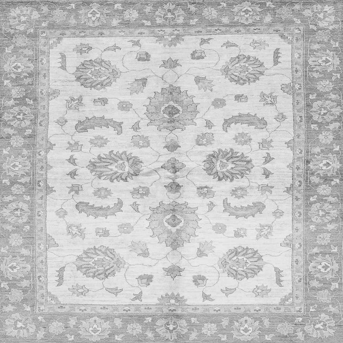 Square Machine Washable Oriental Gray Traditional Rug, wshabs3337gry