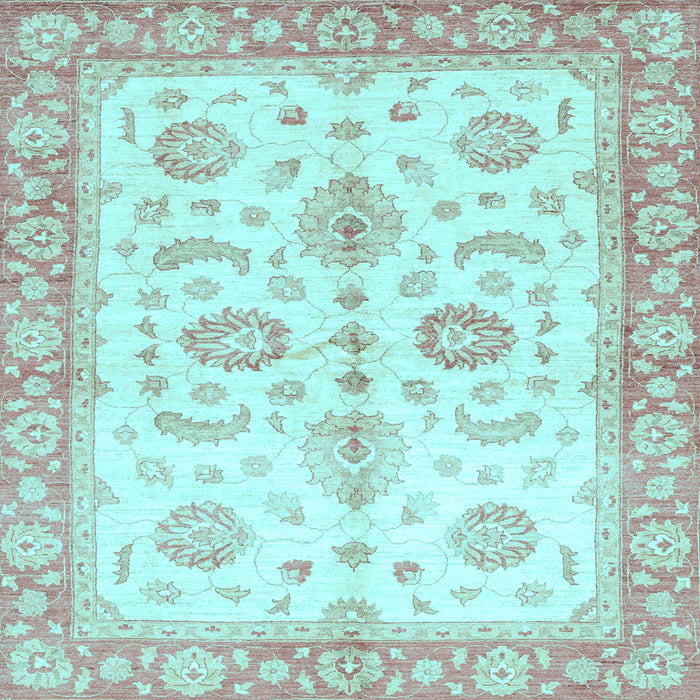 Square Oriental Light Blue Traditional Rug, abs3337lblu