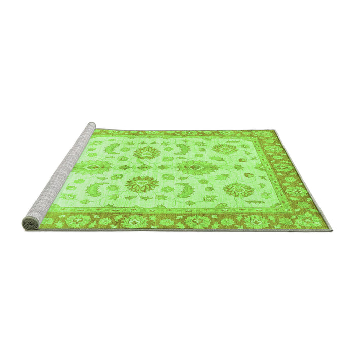 Sideview of Machine Washable Oriental Green Traditional Area Rugs, wshabs3337grn