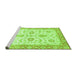 Sideview of Machine Washable Oriental Green Traditional Area Rugs, wshabs3337grn