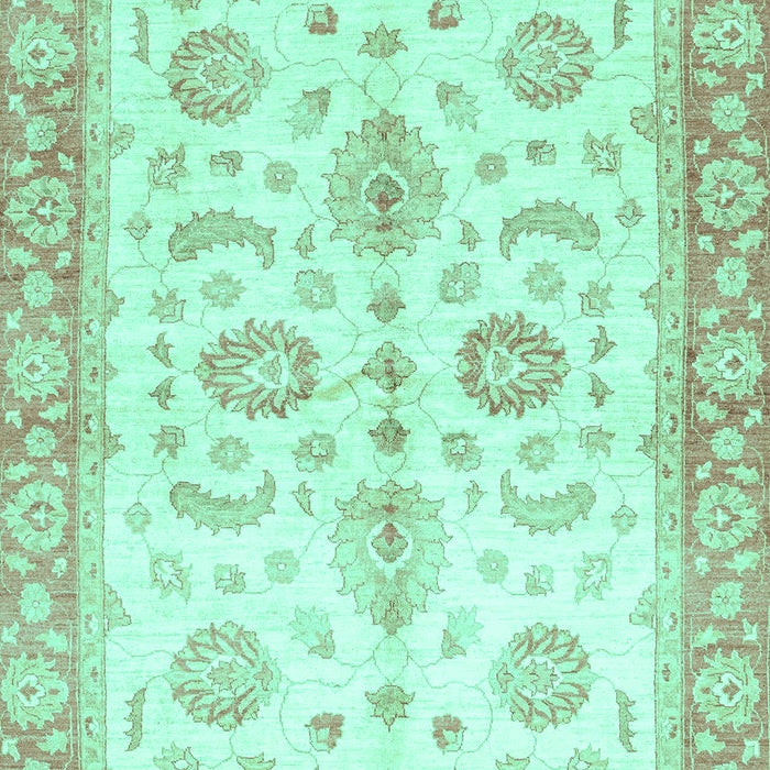 Machine Washable Oriental Turquoise Traditional Area Rugs, wshabs3337turq