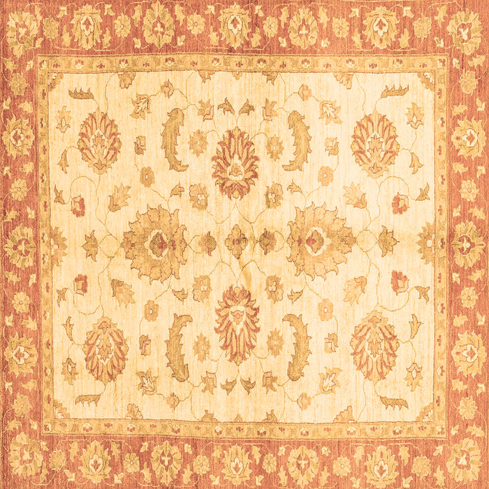 Square Machine Washable Oriental Brown Traditional Rug, wshabs3337brn