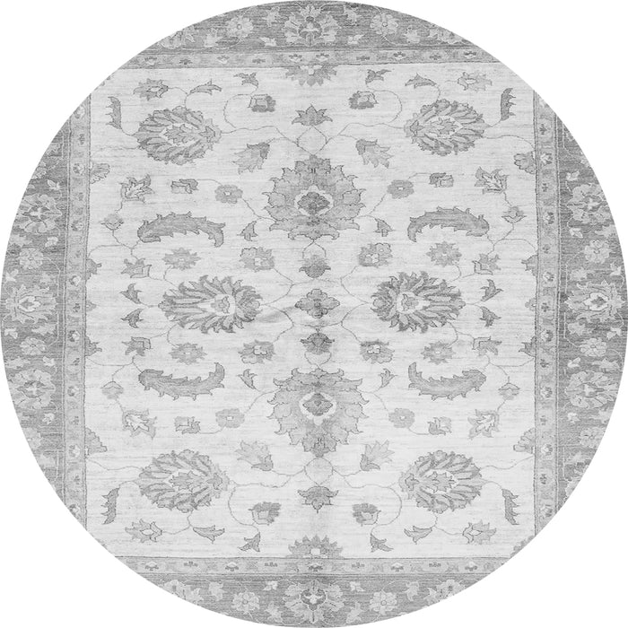 Round Oriental Gray Traditional Rug, abs3337gry