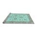 Sideview of Machine Washable Oriental Light Blue Traditional Rug, wshabs3337lblu