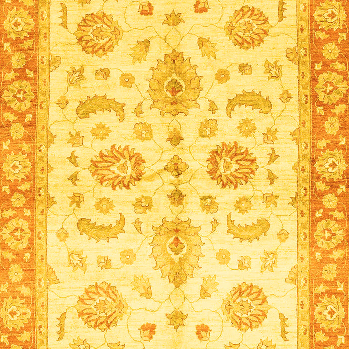 Machine Washable Oriental Yellow Traditional Rug, wshabs3337yw