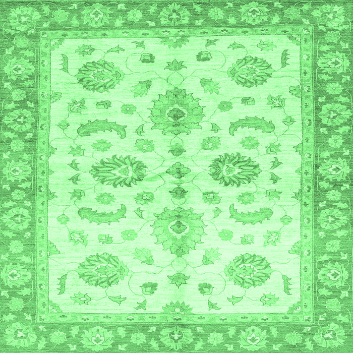 Square Oriental Emerald Green Traditional Rug, abs3337emgrn