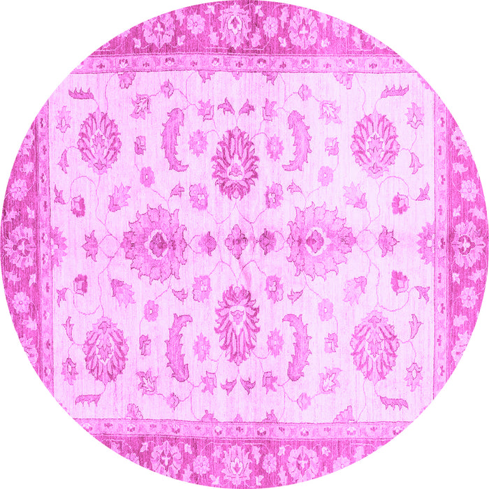 Round Oriental Purple Traditional Rug, abs3337pur