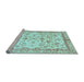 Sideview of Machine Washable Oriental Light Blue Traditional Rug, wshabs3338lblu