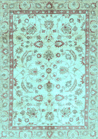 Oriental Light Blue Traditional Rug, abs3338lblu