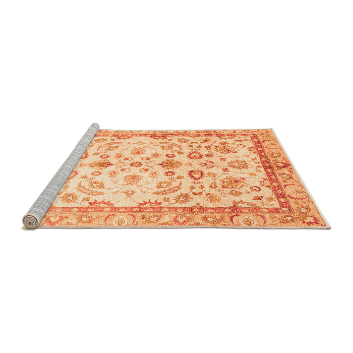 Sideview of Machine Washable Oriental Orange Traditional Area Rugs, wshabs3338org