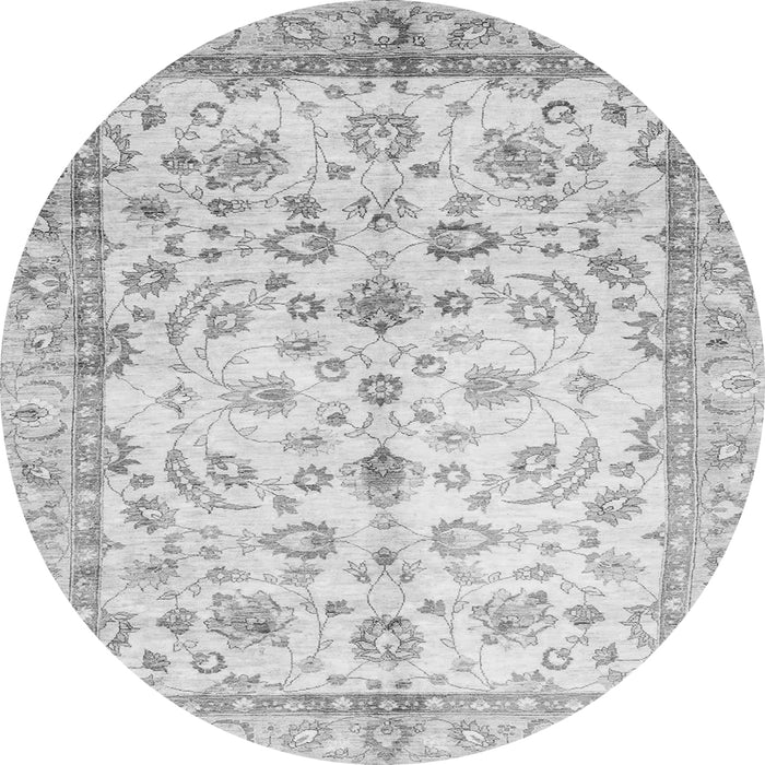 Round Oriental Gray Traditional Rug, abs3338gry