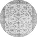 Round Oriental Gray Traditional Rug, abs3338gry