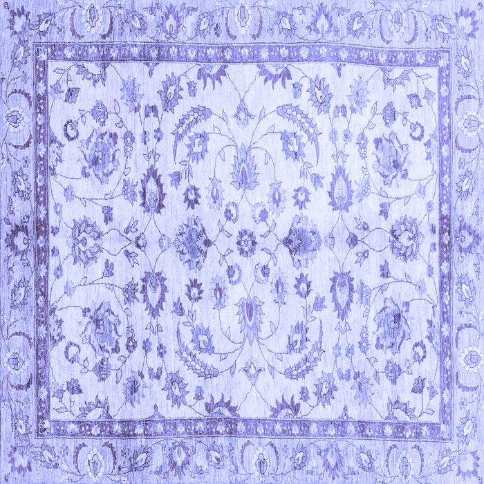 Square Machine Washable Oriental Blue Traditional Rug, wshabs3338blu