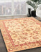 Abstract Mustard Yellow Oriental Rug in Family Room, abs3338