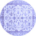 Round Oriental Blue Traditional Rug, abs3338blu