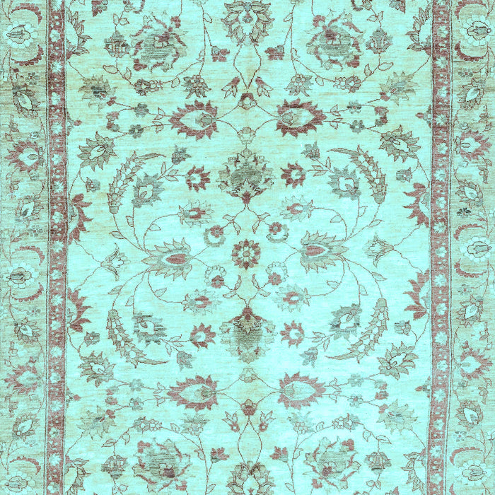 Machine Washable Oriental Light Blue Traditional Rug, wshabs3338lblu