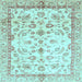 Square Oriental Light Blue Traditional Rug, abs3338lblu