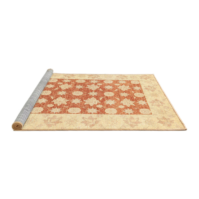Sideview of Machine Washable Abstract Sun Yellow Rug, wshabs3339
