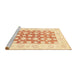 Sideview of Machine Washable Abstract Sun Yellow Rug, wshabs3339