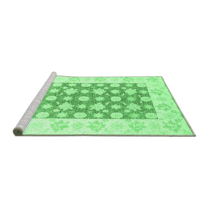 Sideview of Machine Washable Oriental Emerald Green Traditional Area Rugs, wshabs3339emgrn