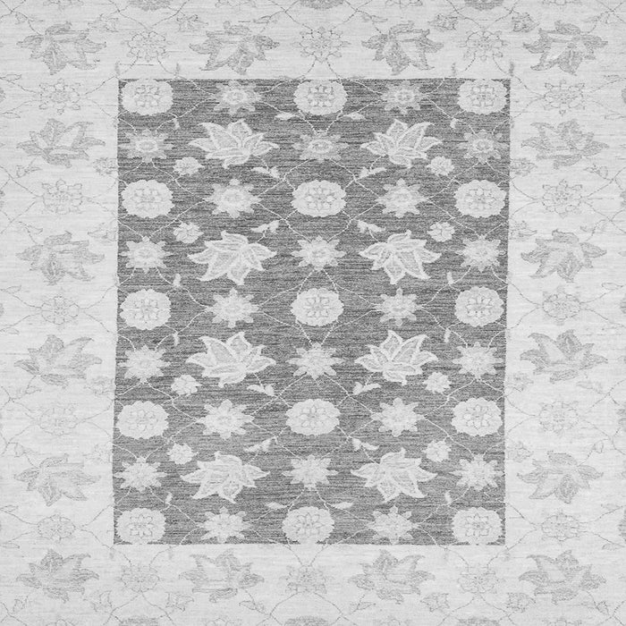 Square Machine Washable Oriental Gray Traditional Rug, wshabs3339gry