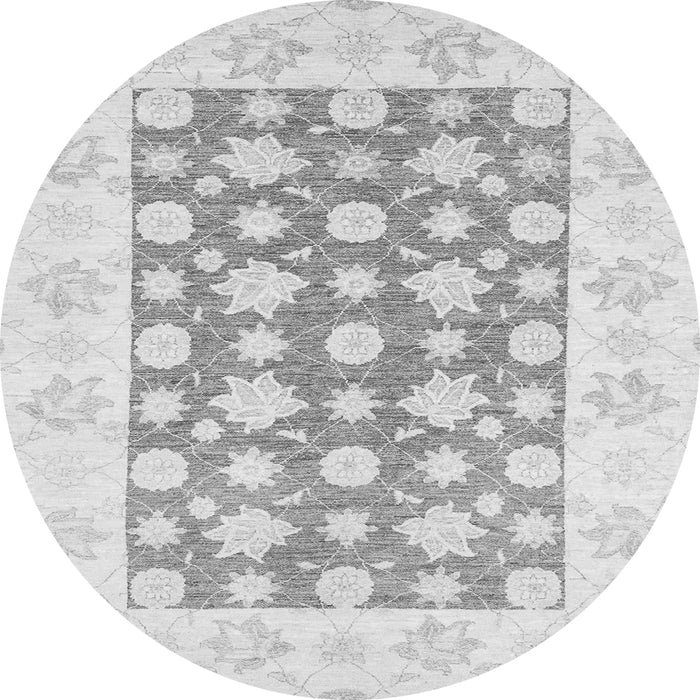 Round Oriental Gray Traditional Rug, abs3339gry