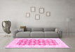 Machine Washable Oriental Pink Traditional Rug in a Living Room, wshabs3339pnk